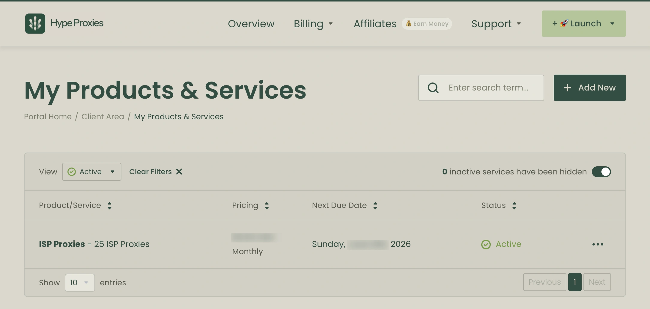 HypeProxies Proxy Dashboard